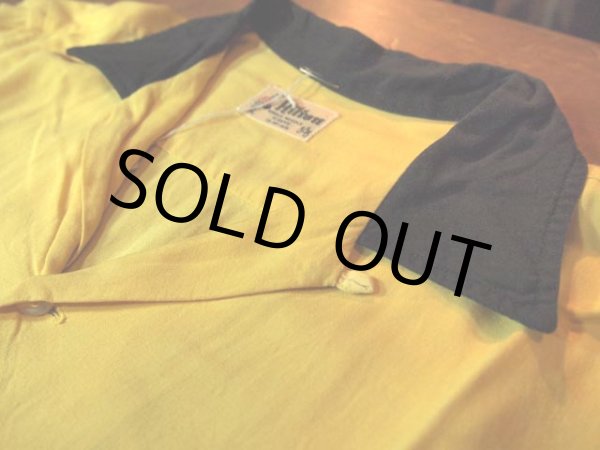 画像5: 1960s【Hilton】チェーンステッチ刺繍レーヨンボーリングシャツ (5)