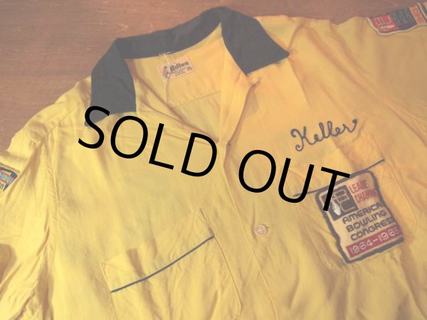 画像4: 1960s【Hilton】チェーンステッチ刺繍レーヨンボーリングシャツ (4)