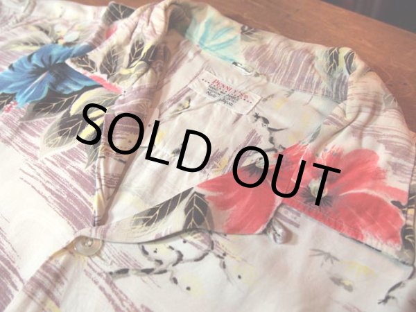 画像5: 1960s【PENNEY'S】風景柄レーヨンアロハシャツ (5)