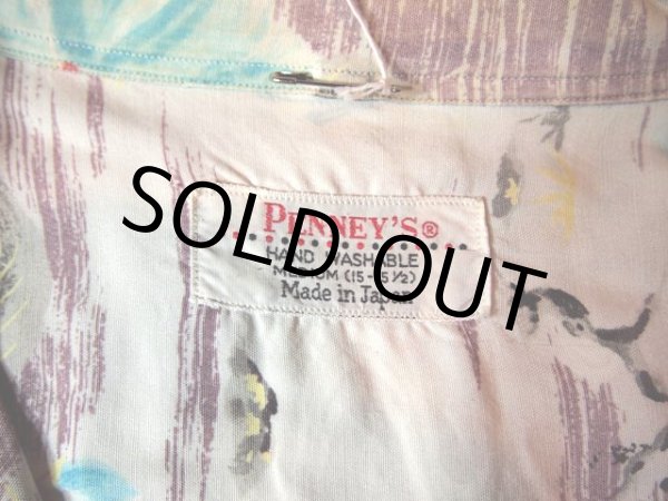 画像3: 1960s【PENNEY'S】風景柄レーヨンアロハシャツ (3)