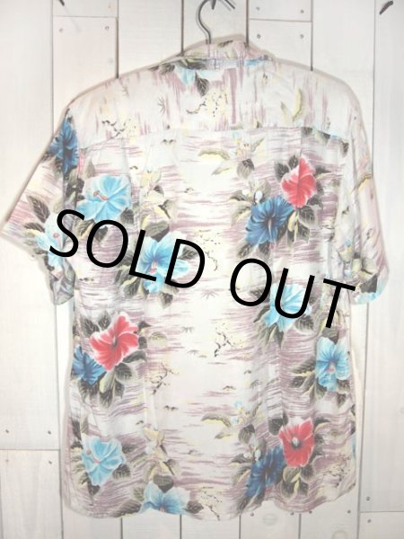 画像2: 1960s【PENNEY'S】風景柄レーヨンアロハシャツ (2)