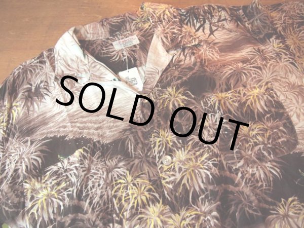 画像4: 1960s【PENNEY'S】風景柄レーヨンアロハシャツ (4)