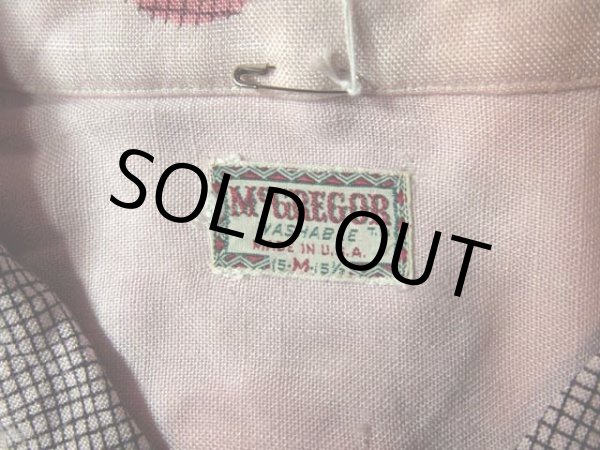 画像3: 1950s【McGREGOR】フラミンゴ総柄レーヨンシャツ　黒ピンク (3)