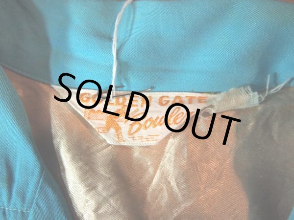 画像3: 1950s【GOLDEN GATE】チェーンステッチ刺繍レーヨンボーリングシャツ (3)