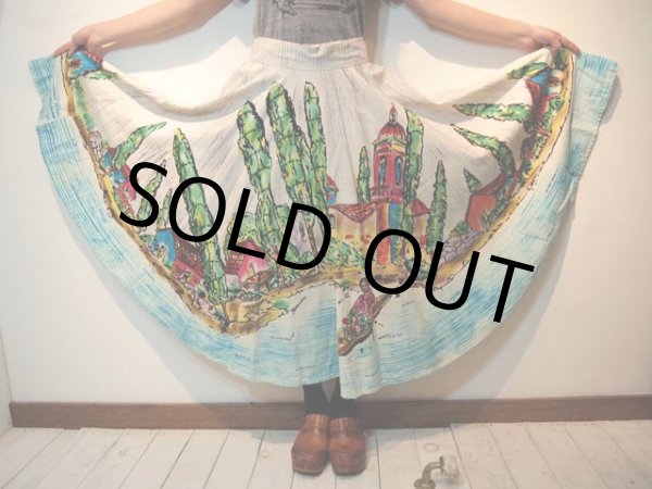 画像4: メキシカン絵画風スカート (4)