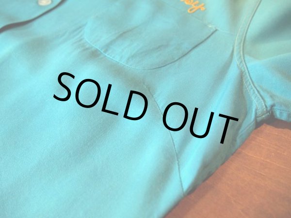 画像5: 1950s【GOLDEN GATE】チェーンステッチ刺繍レーヨンボーリングシャツ (5)