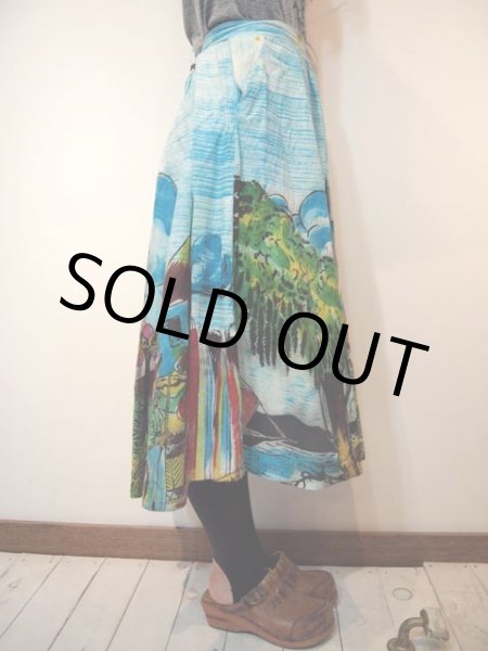 画像2: メキシカン絵画風スカート (2)