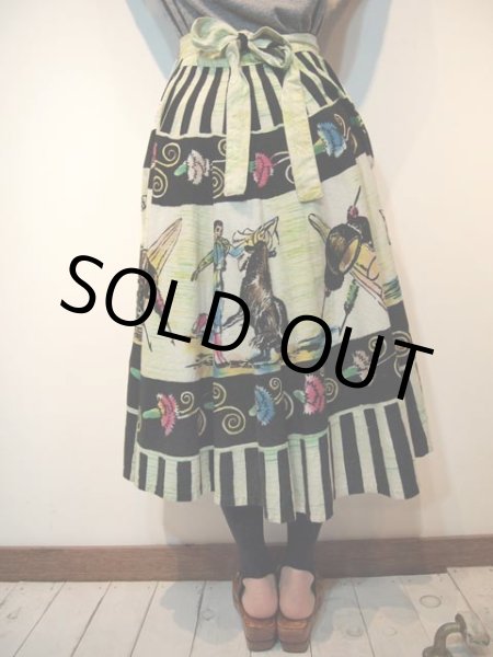 画像3: メキシカン絵画風闘牛柄スカート (3)