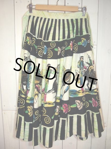 画像5: メキシカン絵画風闘牛柄スカート (5)