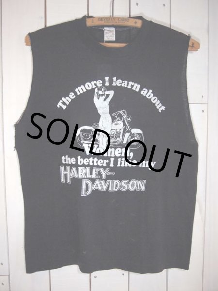 画像2: SALE!! 1980s〝HARLEY-DAVIDSON〟エロプリントTee(カットオフ) (2)