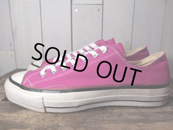 画像3: 銀箱デッドストック!!1980s【CONVERSE ALLSTAR】サイドステッチ ラズベリーLo 9 1/2 (3)
