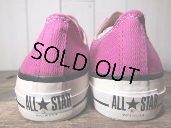 画像4: 銀箱デッドストック!!1980s【CONVERSE ALLSTAR】サイドステッチ ラズベリーLo 9 1/2 (4)