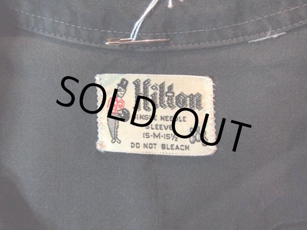 画像3: 1960s【HILTON】レーヨンボーリングシャツ?黒? (3)