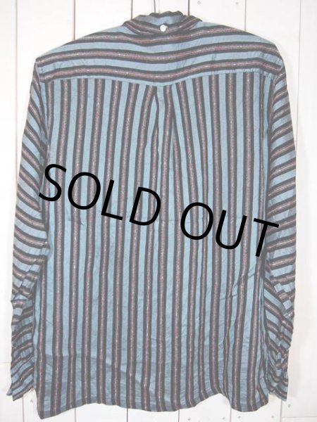 画像2: 1950s【Silcana】袖ボーダーレーヨンシャツ (2)