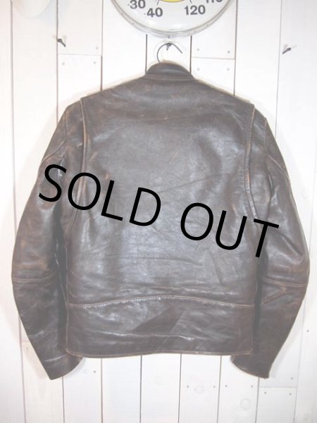 画像2: 1970s創立初期【Vanson】シングルライダースジャケット　size36 (2)