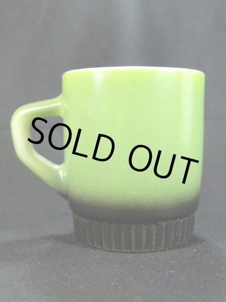 画像3: 1960s-70s【FireKing】リブボトムマグ・緑/黒 (3)