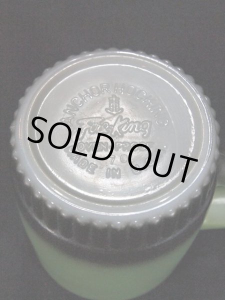 画像5: 1960s-70s【FireKing】リブボトムマグ・緑/黒 (5)