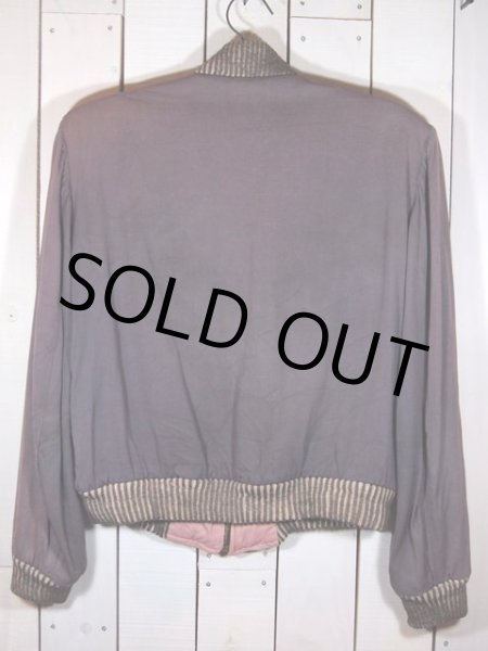 画像2: 1950sカスリ×ピンクリバーシブルギャバジャン (2)