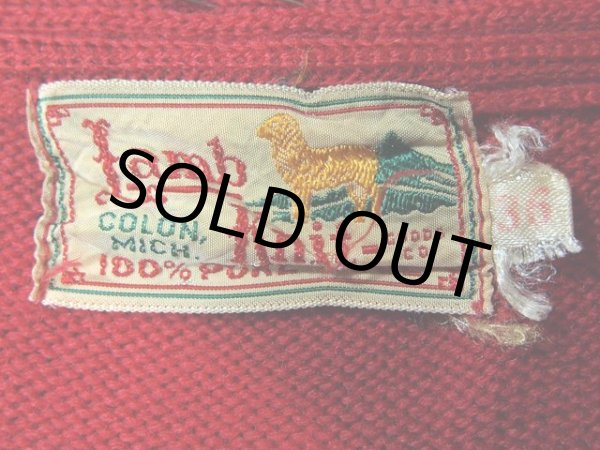 画像3: 1950s【LambKnit】レタードカーディガン　Size36 (3)