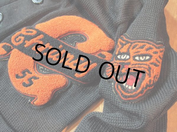 画像4: 1950s【Beards】黒レタードカーディガン (4)