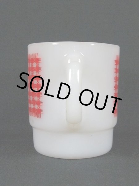 画像2: 60s-70sFireKing(ファイヤーキング)スタッキングマグ・ギンガムチェック(レッド) (2)