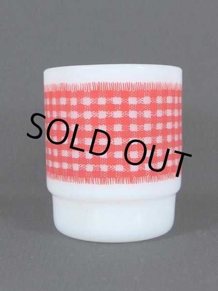 画像4: 60s-70sFireKing(ファイヤーキング)スタッキングマグ・ギンガムチェック(レッド) (4)