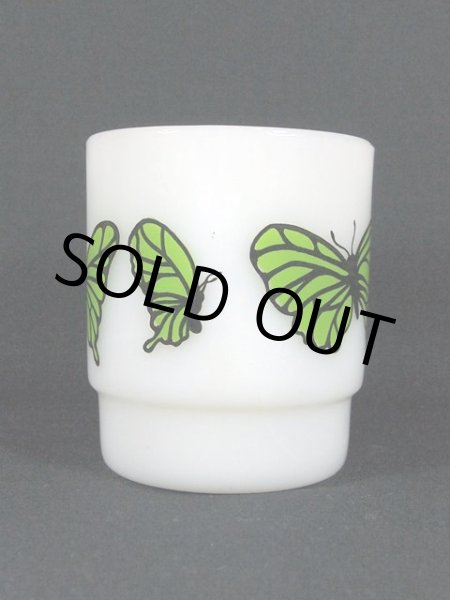 画像4: 70s-80sFireKing(ファイヤーキング)スタッキングマグ・バタフライ(グリーン) (4)