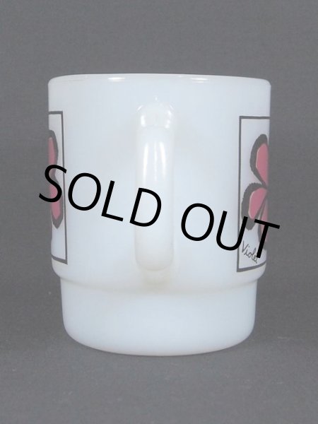 画像2: 60sFireKing(ファイヤーキング)スタッキングマグ・ポップフローラル/バイオレット (2)