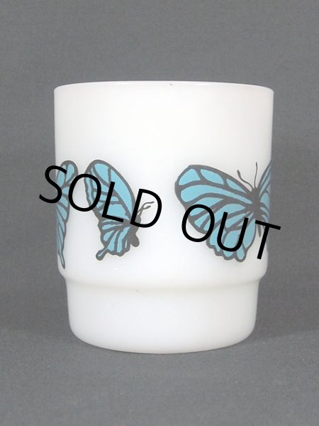 画像4: 1970s-80s【FireKing】スタッキングマグ・バタフライ(青) (4)