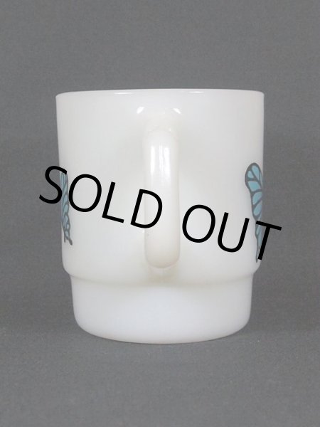 画像2: 1970s-80s【FireKing】スタッキングマグ・バタフライ(青) (2)