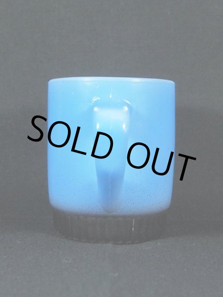 画像2: 1960s【FireKing】リブボトムマグ・青黒 (2)