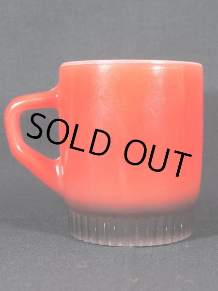 画像3: 1960s【FireKing】リブボトムマグ・赤黒 (3)