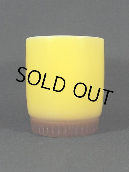 画像4: 1960s【FireKing】リブボトムマグ・黄茶 (4)