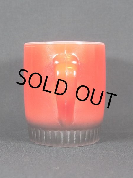 画像2: 1960s【FireKing】リブボトムマグ・赤黒 (2)