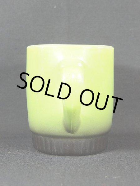 画像2: 1960s【FireKing】リブボトムマグ・緑黒 (2)