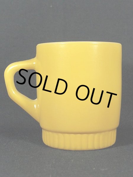 画像3: 1960s【FireKing】リブボトムマグ・黄 (3)