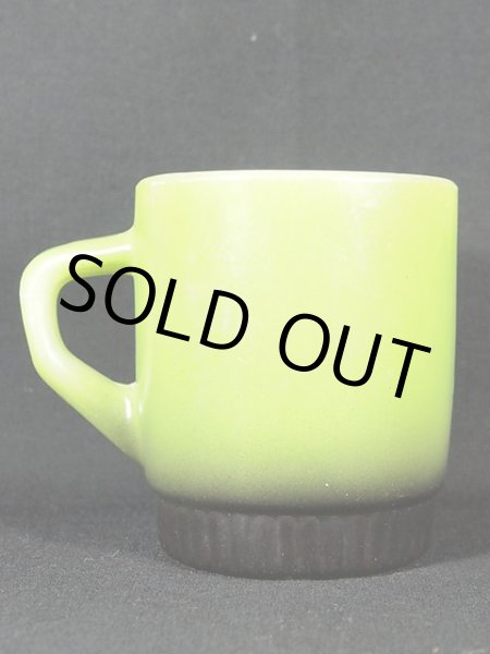 画像3: 1960s【FireKing】リブボトムマグ・緑黒 (3)