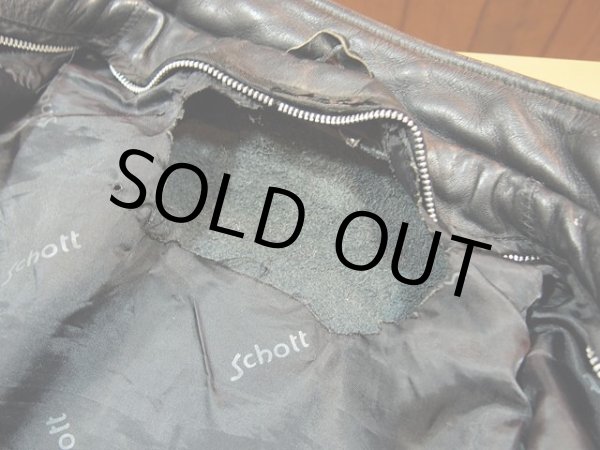 画像3: 【Schott】シングルライダースジャケット　実寸36 (3)