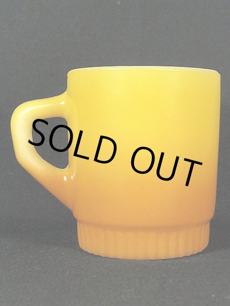 画像3: 1960s-70s【FireKing】リブボトムマグ・黄薄茶 (3)