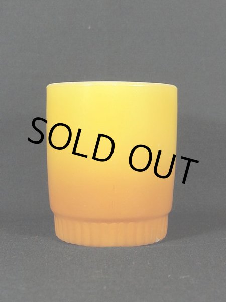 画像4: 1960s-70s【FireKing】リブボトムマグ・黄薄茶 (4)