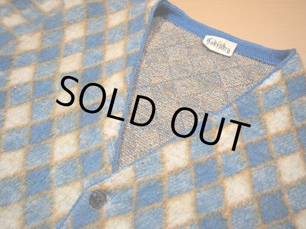 画像5: 1960sダイヤ柄モヘアカーディガン (5)