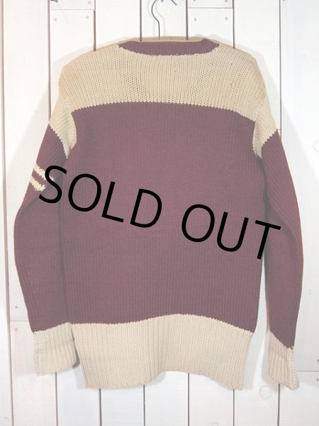 画像2: 1930s-1940s【DEWEY'S】ツートンレタードニットセーター (2)