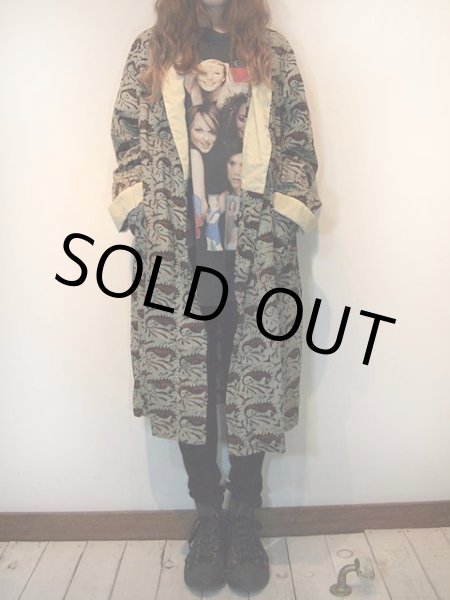 画像2: 1960sタツノオトシゴ柄ガウン (2)