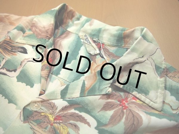 画像4: SALE!! 1960s【SPORTS WEAR】和柄レーヨンアロハシャツ (4)