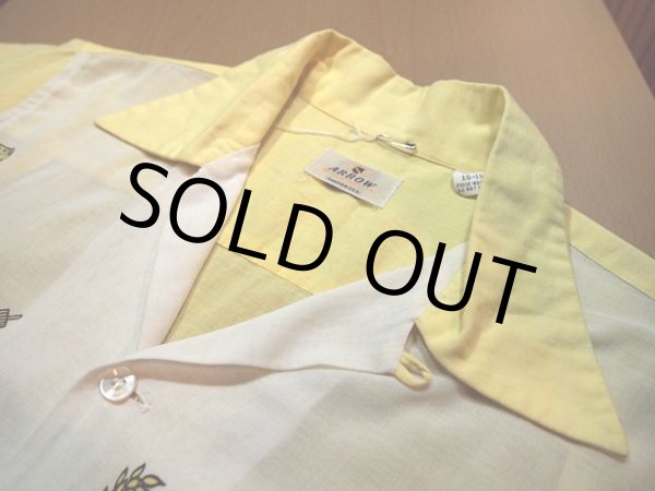 画像4: SALE!! 1960s【ARROW】総柄切替コットンシャツ (4)