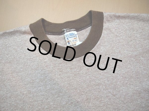 画像5: 1970s【TOWNCRAFT】杢ブラウン無地リンガーTシャツ (5)