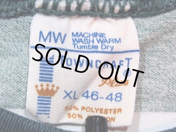 画像4: 1970s【TOWNCRAFT】杢グリーン無地リンガーTシャツ (4)