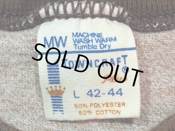 画像4: 1970s【TOWNCRAFT】杢ブラウン無地リンガーTシャツ (4)