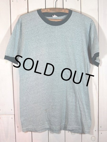 画像2: 1970s【TOWNCRAFT】杢グリーン無地リンガーTシャツ (2)