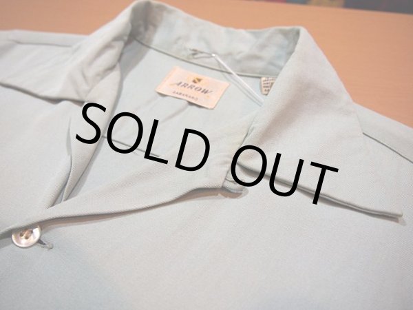 画像4: 1950s【ARROW】ペパーミントレーヨンギャバシャツ (4)